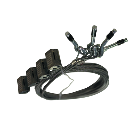 Kit cable 4x2m + 4 crochets béton S + 4 galets de fixation pour gainable ou cassette