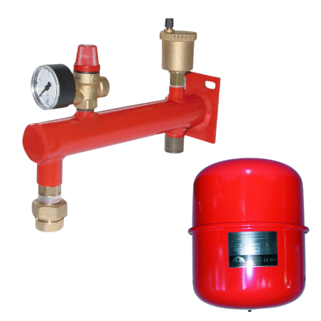 Ensemble Vase expansion 18L raccord 3/4 M  + support mural Installation PAC chauffage 051301-000018