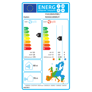 Climatiseur Daikin Sky Air plafonnier FHA100A + RZASG100MV — 10.0 kW (Triphasé) FHA100A-RZASG100MV