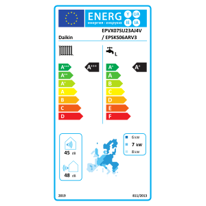 Pompe à chaleur Daikin Altherma 4 H F EPSKS06AV3 + EPVX07S18A4V — 6 kW - 180L (Monophasé) EPSKS06AV3-EPVX07S18A4V