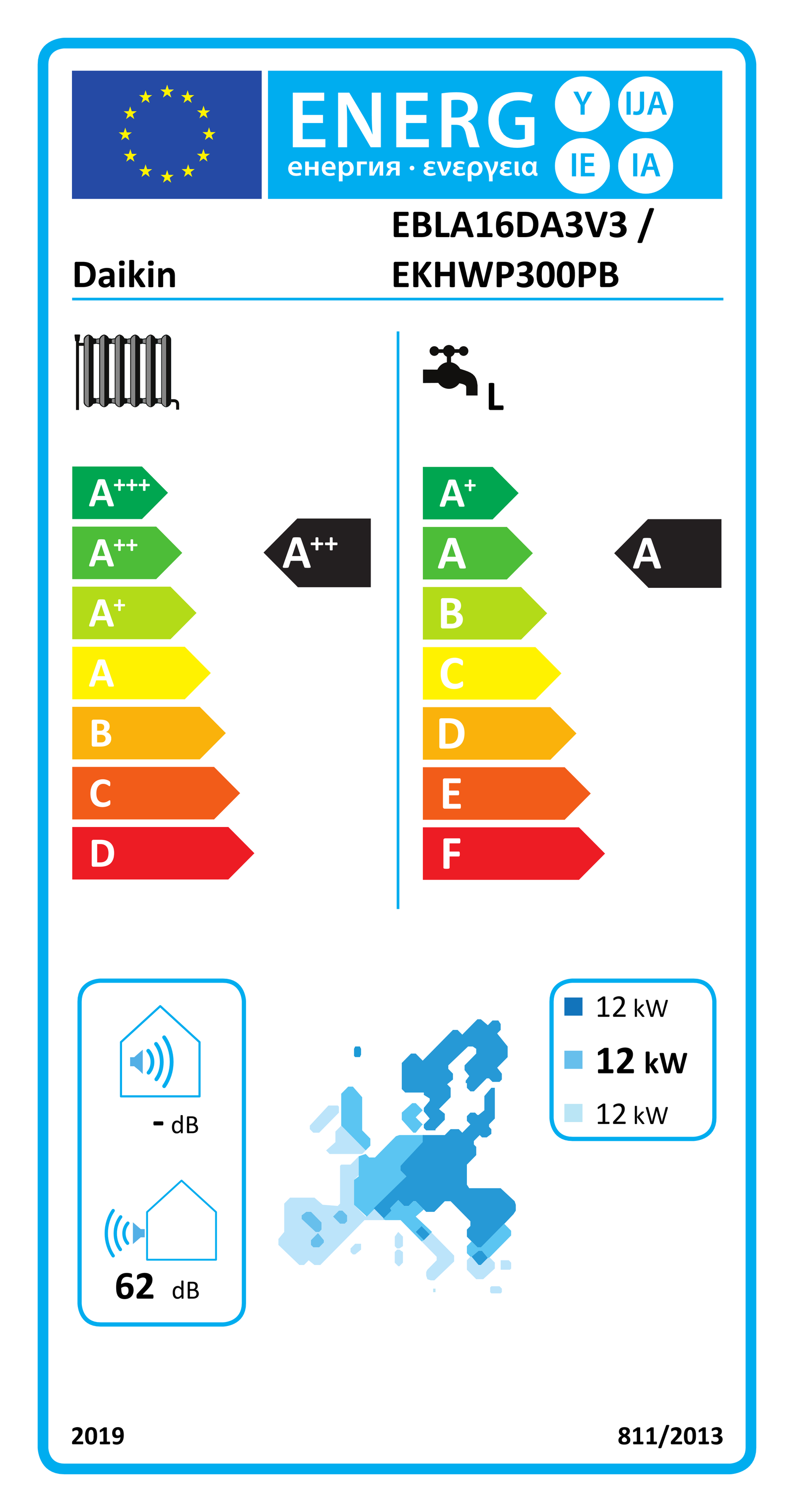 Étiquette énergétique UE EBLA16DA3V3