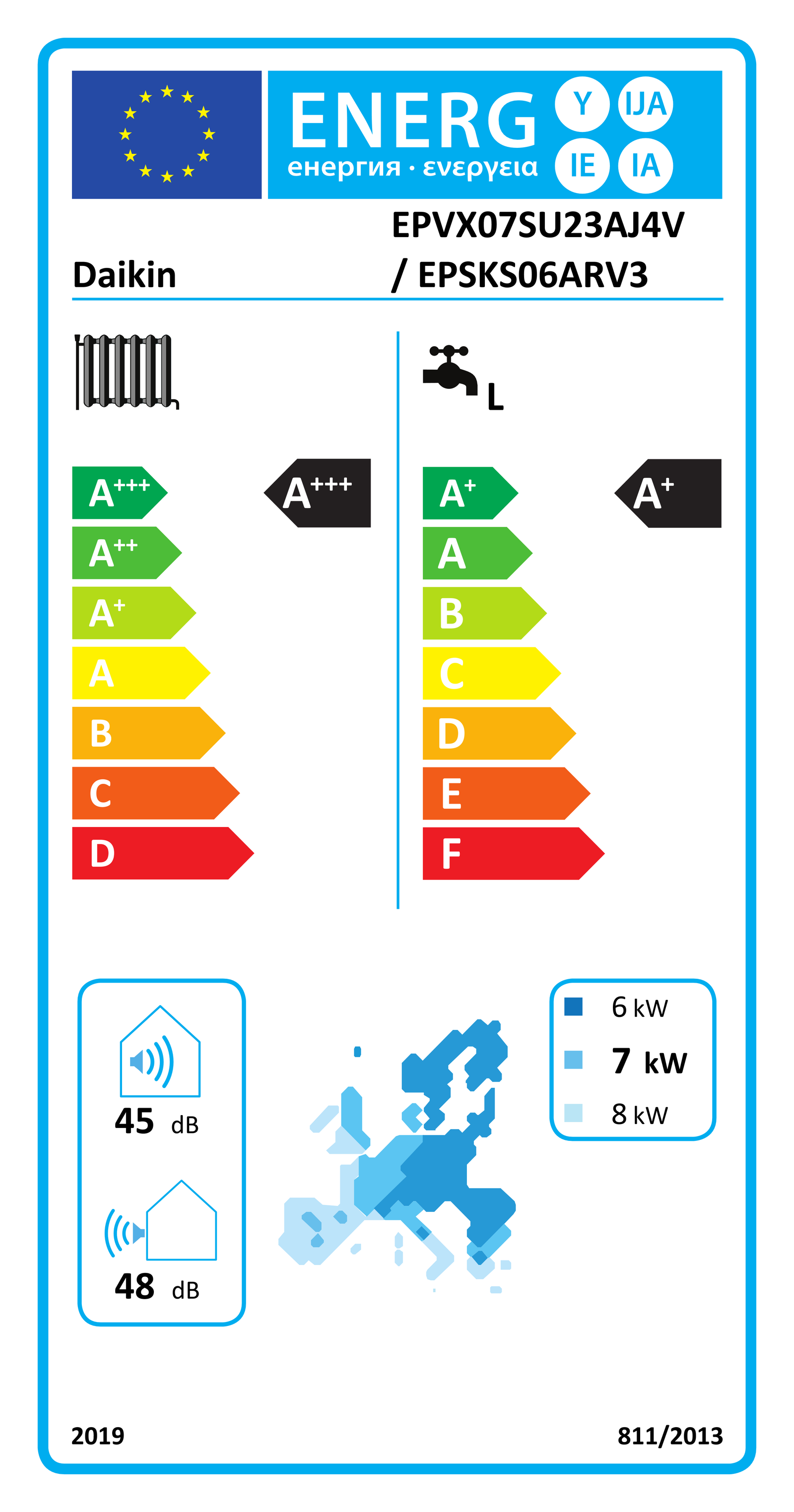 Étiquette énergétique UE EPVX07SU23AJ4V / EPSKS06ARV3