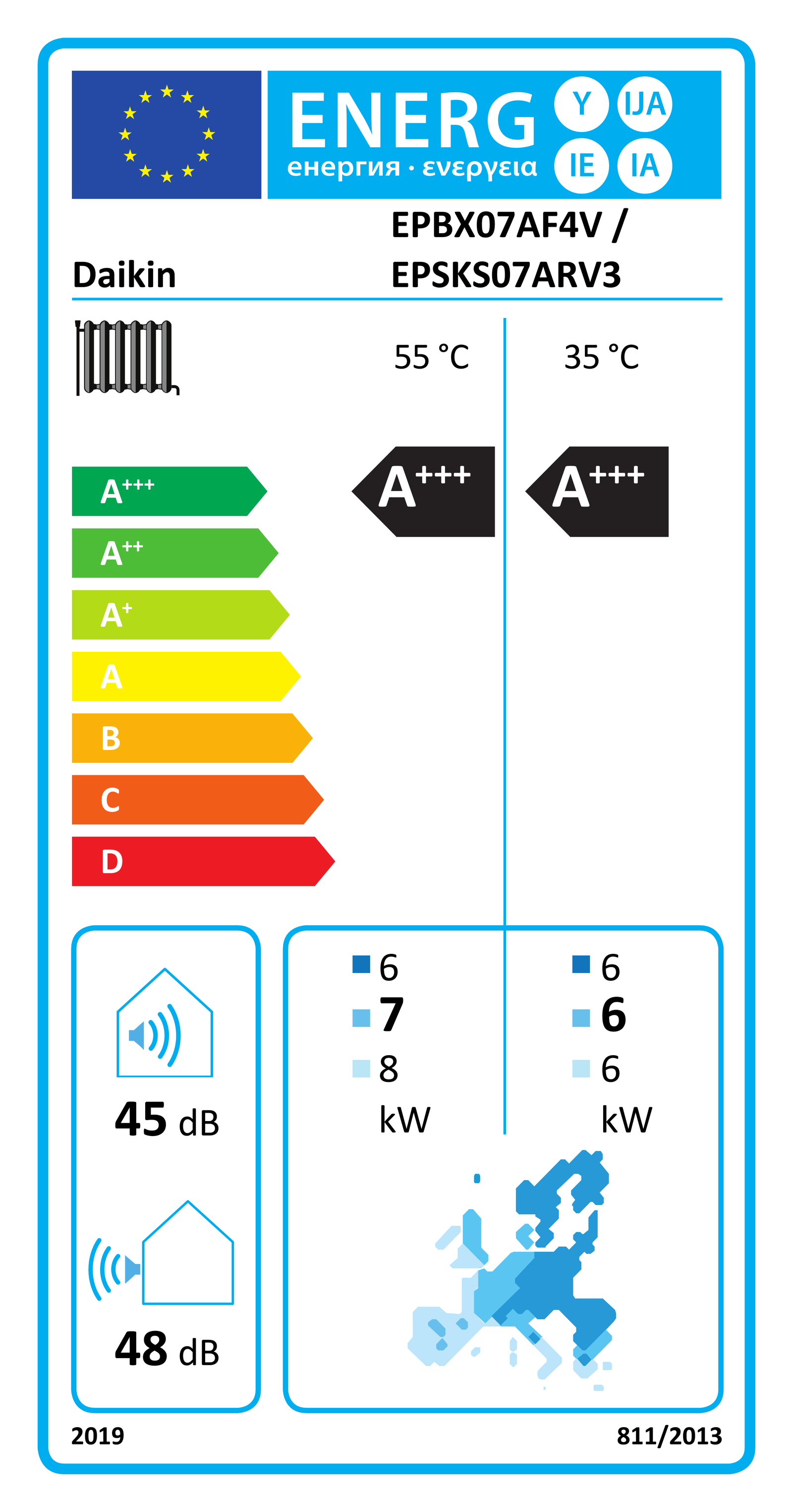 Étiquette énergétique UE EPBX07AF4V / EPSKS07ARV3