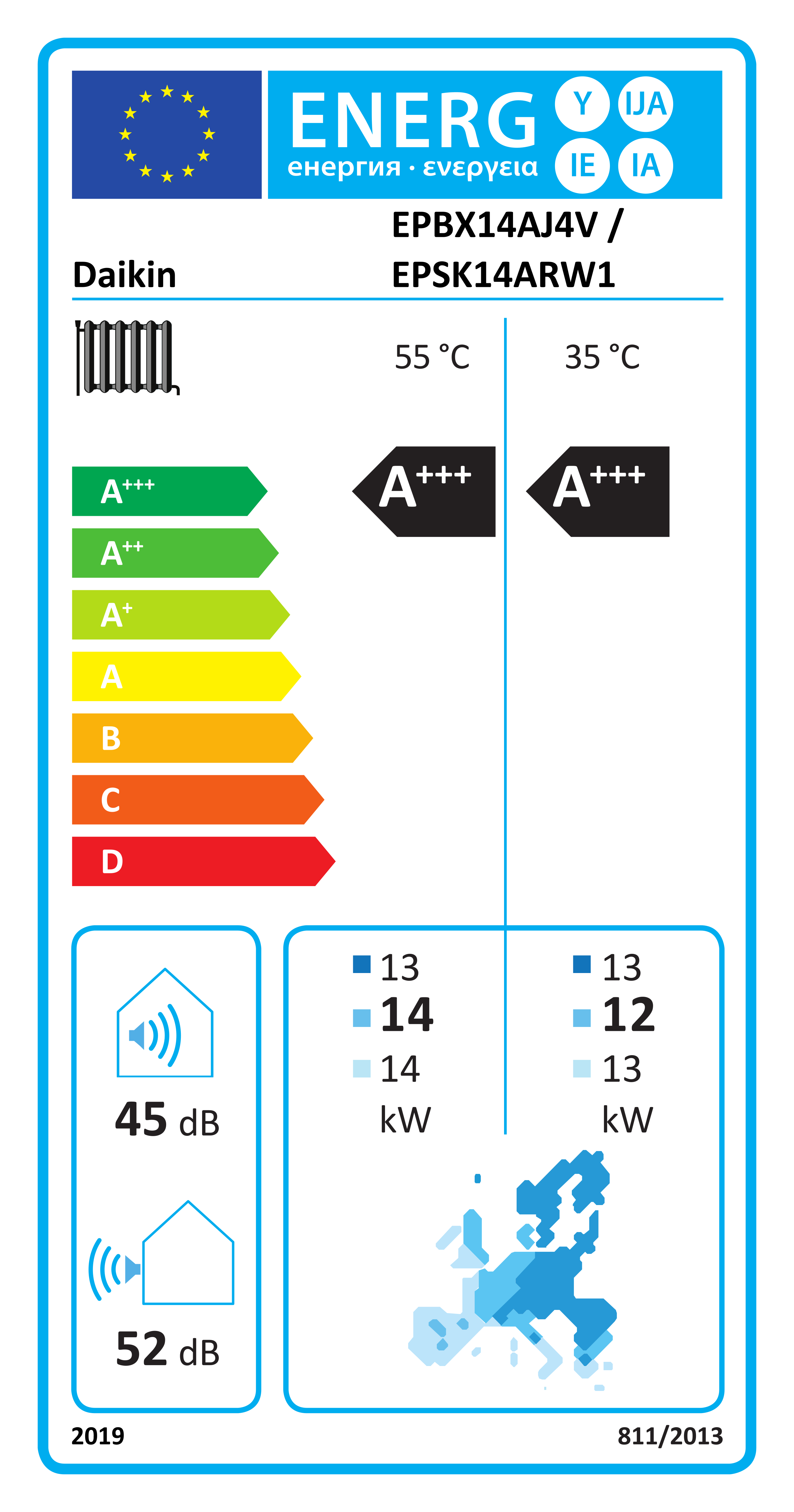 Étiquette énergétique UE EPBX14AJ4V / EPSK14ARW1